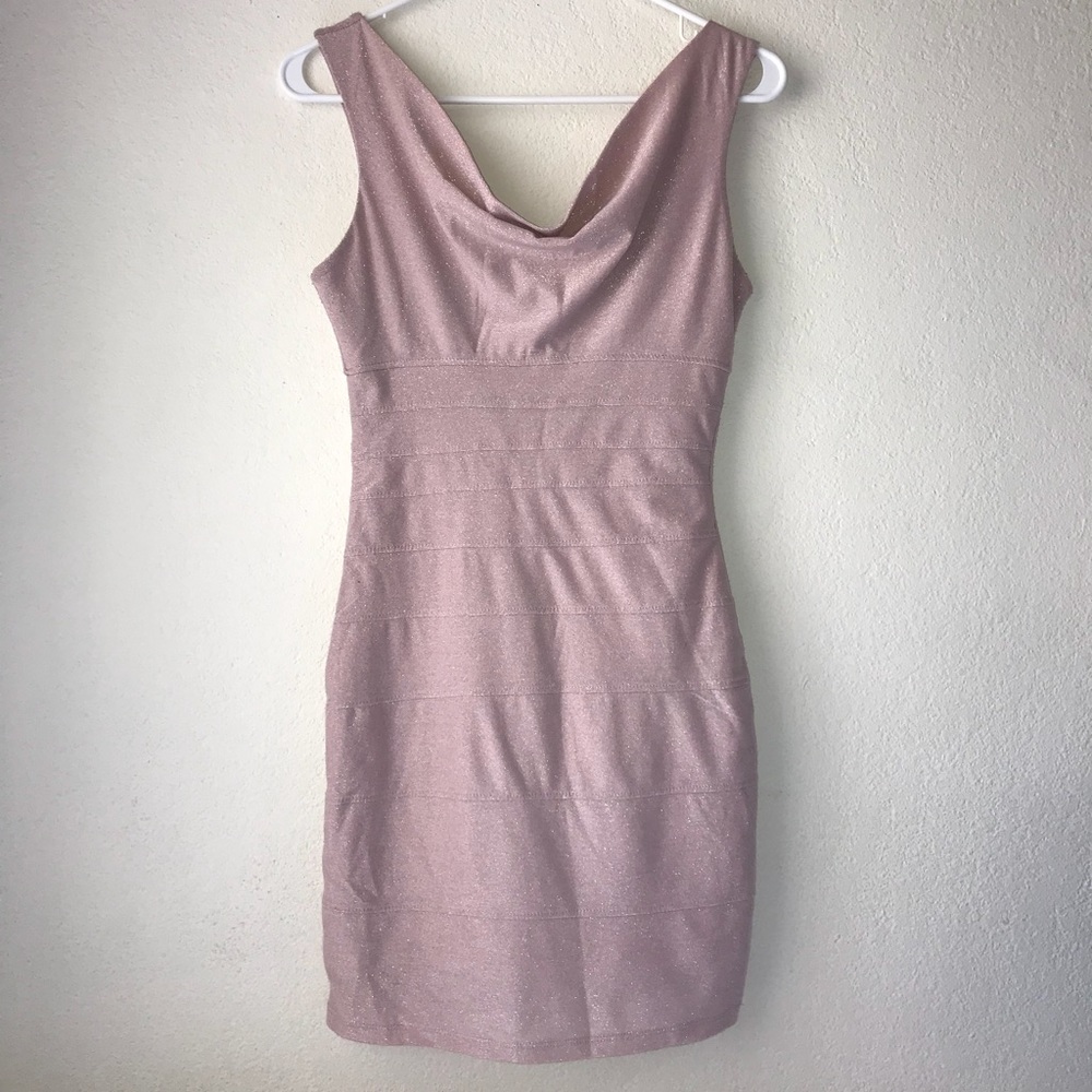 Forever 21 shimmer glitter cowl neck bodycon dress